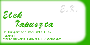 elek kapuszta business card